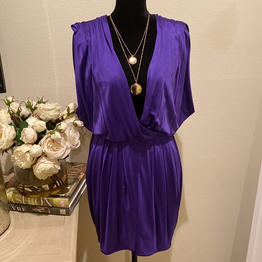 Beautiful Black Halo Mini-Dress! Deep purple
